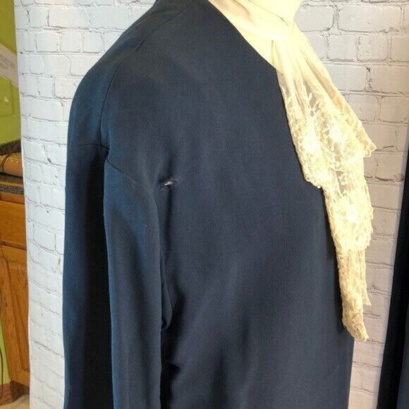 Vintage Ben de Lisi Pant Suit Blue Blazer Wide Leg Trousers Pants Size 8 - Picture 4 of 8